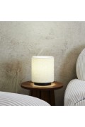 Lampa stołowa z kloszem boucle biała - Intesi